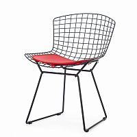 стул bertoia side кожаный standart черный в Иркутске