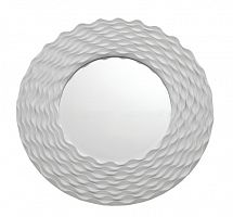 зеркало белое большое круглое с рельефным волнистым декором croome в Иркутске