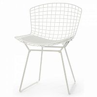 стул bertoia side кожаный standart белый в Иркутске