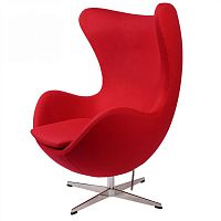 кресло arne jacobsen style egg chair красная шерсть в Иркутске