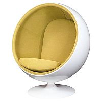 кресло eero ball chair бело-горчичное в Иркутске