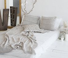 комплект плед с косами (180*220) и 2 наволочки (50*50) лён в Иркутске