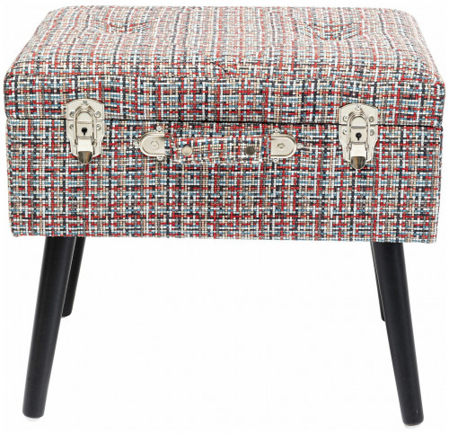 kare design пуф suitcase, коллекция "чемодан" 50*45*35, полиэстер, лен, полиуретан, сосна, красный в Иркутске