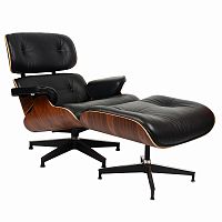 кресло eames style lounge chairчерное с коричневым в Иркутске