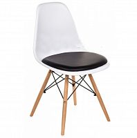 стул деревянный pc-011 белый / черный (eames style) в Иркутске