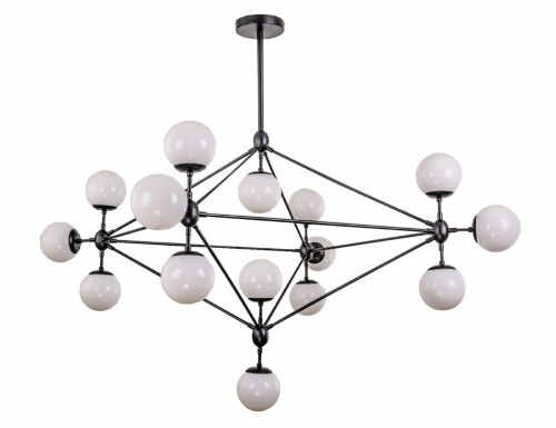 люстра modo 15 black+white черная, белые плафоны в Иркутске