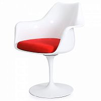 стул eero saarinen style tulip armchair красная подушка в Иркутске