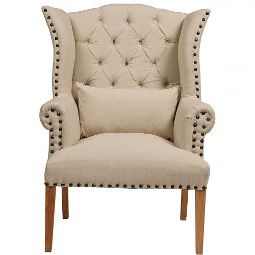 кресло quinn tufted armchair бежевое в Иркутске