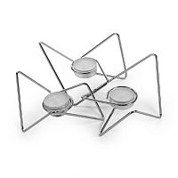 набор подсвечников серебряных металлических для чайных свечей tri-angular loop, 7 см, 3 штуки в Иркутске