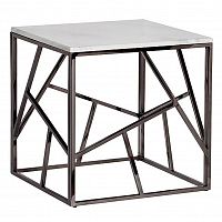 стол журнальный black chrome cube 55*55*56 см хром, белый в Иркутске