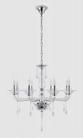 подвесная люстра crystal lux monica sp8 chrome/transparent в Иркутске