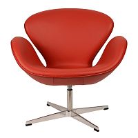 кресло arne jacobsen style swan chair красное в Иркутске